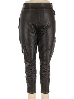 SPANX Faux Leather-like Ankle Skinny Pants Women 3X P NWT $148 Stretch Noir